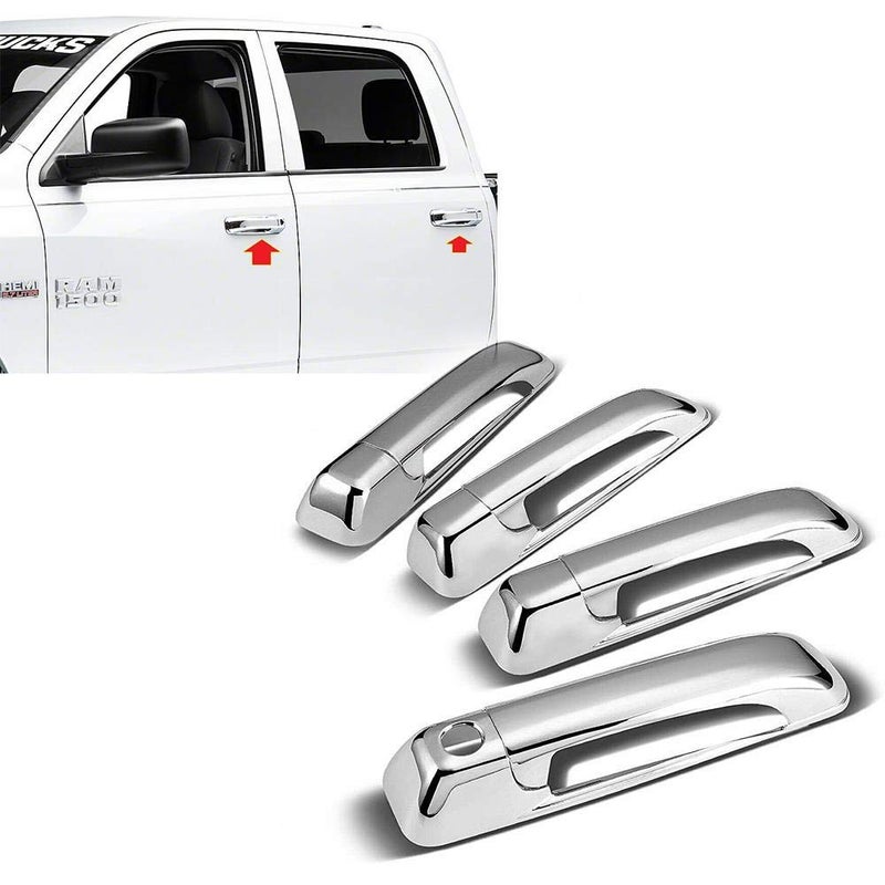 Overun 3-Layers Shiny Chrome Plated 4-Door Handle Overlay Covers Designed for R AM 1500+2500+3500 - Image 1